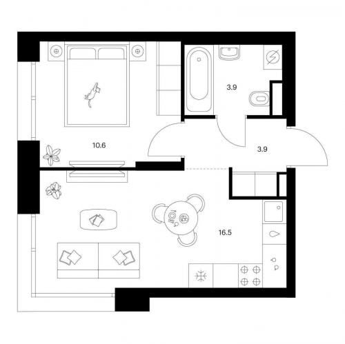 1-комн квартира Маршала Прошлякова ул