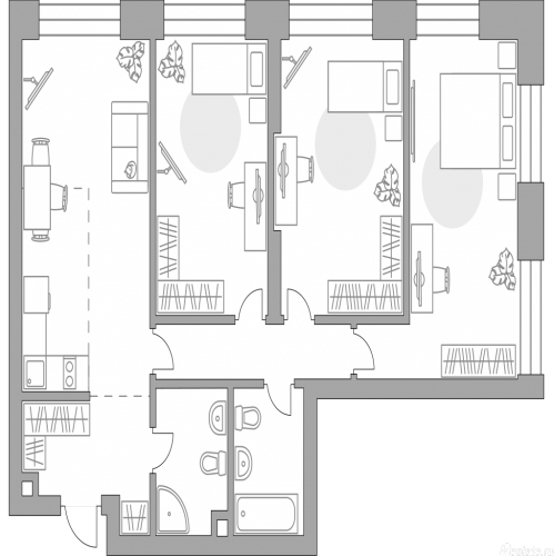 3-комн квартира , Дубининская улица, 17