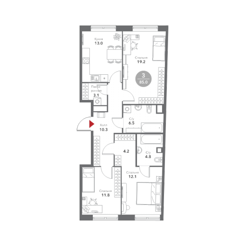 3-комн квартира Москва г., Летниковская ул.,  к. 2