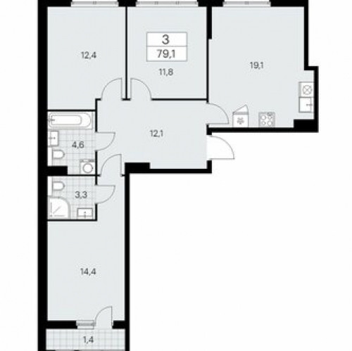 3-комн квартира Коммунарка п, Потаповская Роща ул,  д. 11 к1