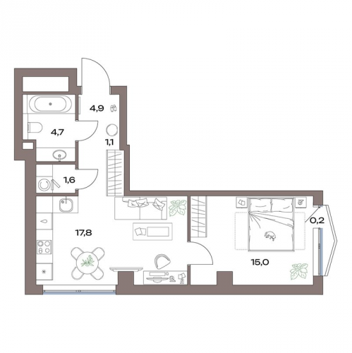 1-комн квартира Москва г., Дубнинская ул.,  к. 14