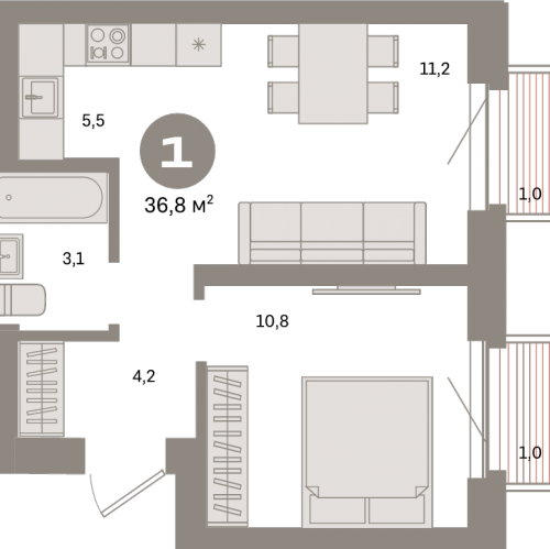1-комн квартира Москва г., Тагильская ул.,  к. 2