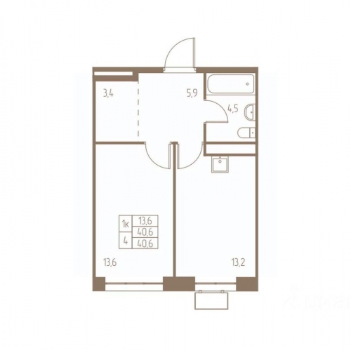 1-комн квартира Кудринка, Надсоновская улица,  д. 1