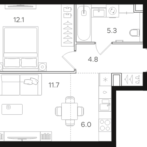 1-комн квартира Москва г., Открытое ш.,  к. 1