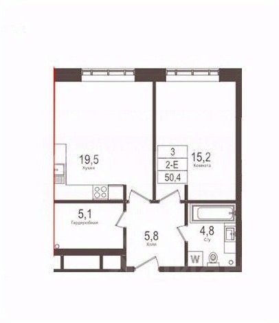 2-комн квартира Нежинская улица, 5к2