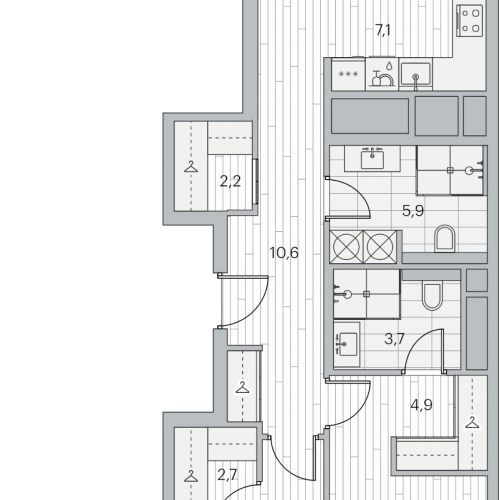 2-комн квартира Москва г., Береговой проезд,  к. 1