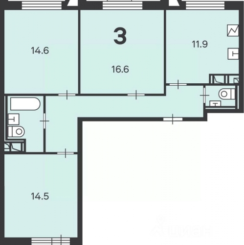 3-комн квартира Нижегородская ул,  д. 31