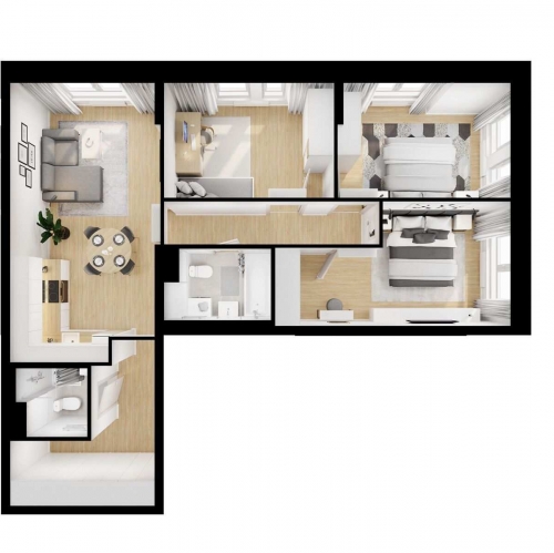 3-комн квартира Котельники, Кузьминский Лес, корп. 9