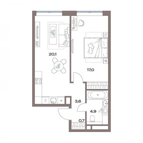 1-комн квартира Москва г., Дубнинская ул.,  к. 13