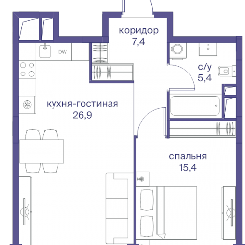 1-комн квартира Москва г., Сергея Макеева ул.,  к. 6