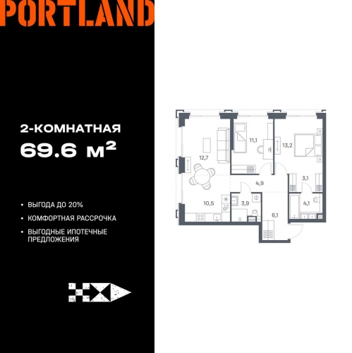 2-комн квартира , улица Южнопортовая 42,  д. 42