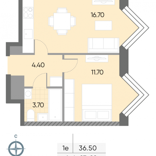 1-комн квартира Борисовские Пруды улица, д.1