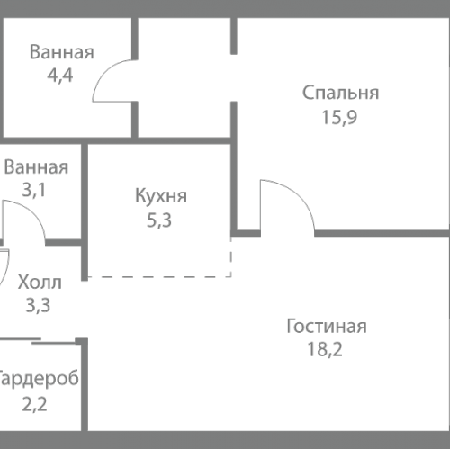 1-комн квартира Москва г., Сколковское ш.,  к. 4