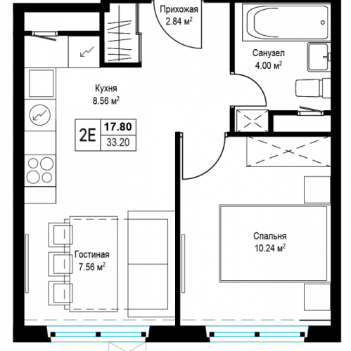 Студия Сапроново д., Купелинка мкр.,  к. Левитан