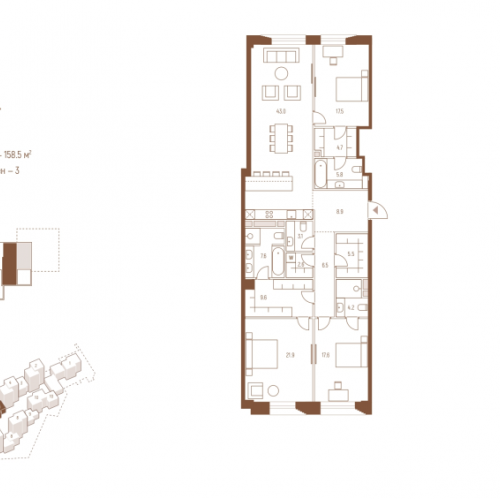 3-комн квартира Москва г., Кутузовский пр-кт,  к. 5.1