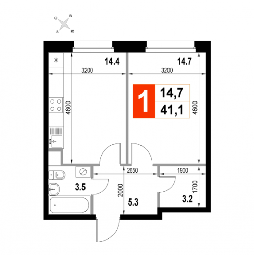 1-комн квартира Мытищи г., Пионерская ул.,  к. 2.1