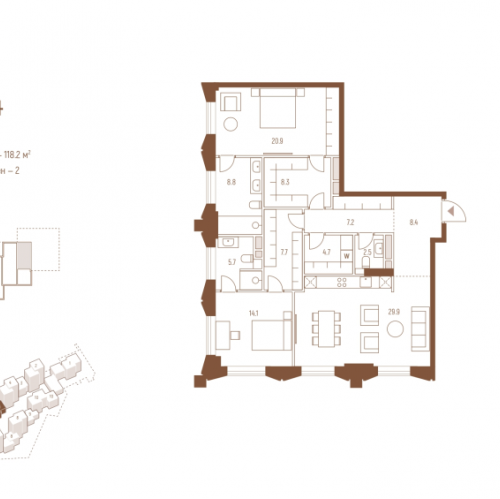 2-комн квартира Москва г., Кутузовский пр-кт,  к. 5.2
