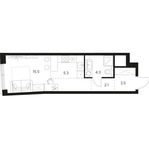 Студия Москва г., Ярцевская ул.,  к. 1