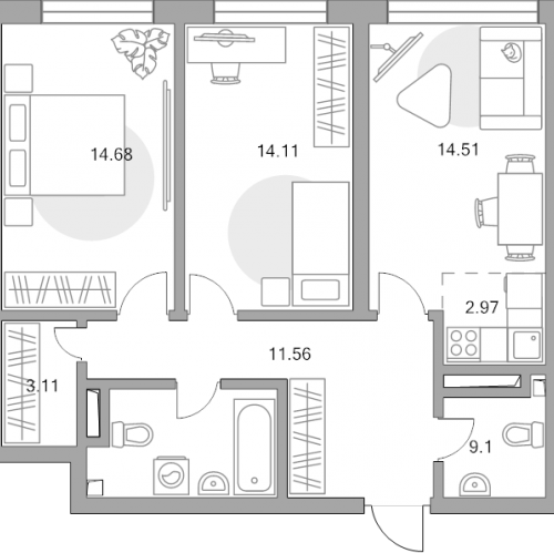 2-комн квартира Москва г., Верхнелихоборская ул.,  к. 1