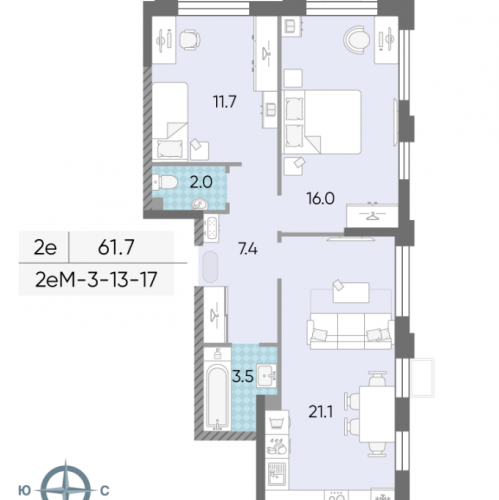 2-комн квартира Москва г., Производственная ул.,  к. 2.4