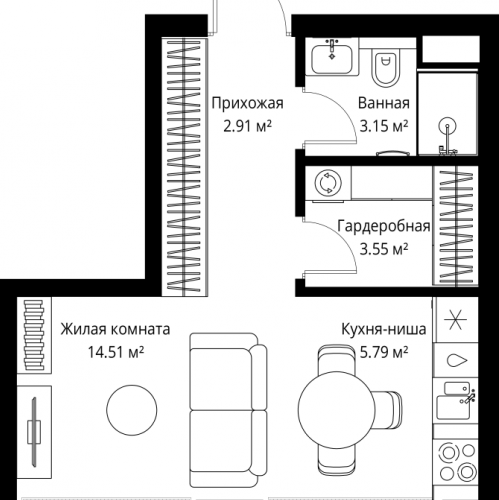 Студия Москва г., Верейская ул.,  к. 1
