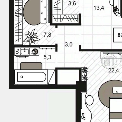 2-комн квартира Большой Строченовский переулок, 9