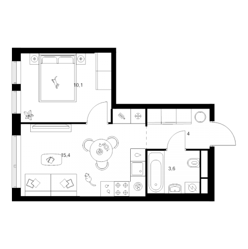 1-комн квартира Москва г., Маршала Прошлякова ул.,  к. 1.2