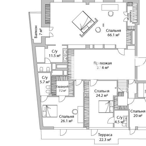 6-комн квартира Большой Афанасьевский переулок, 28