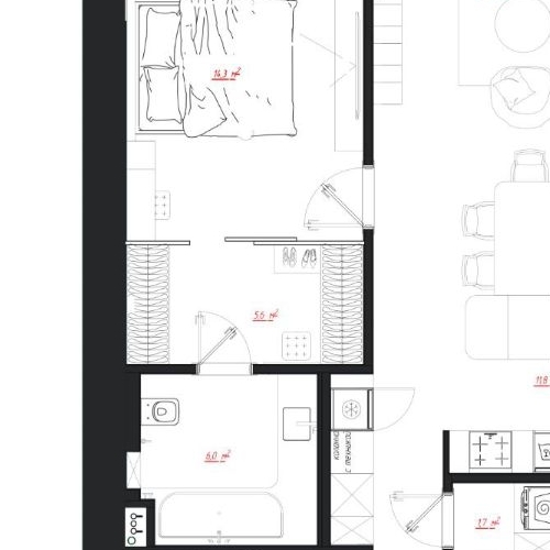 2-комн квартира улица Усачева, 9