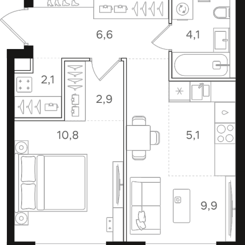 1-комн квартира Москва г., Открытое ш.,  к. 6