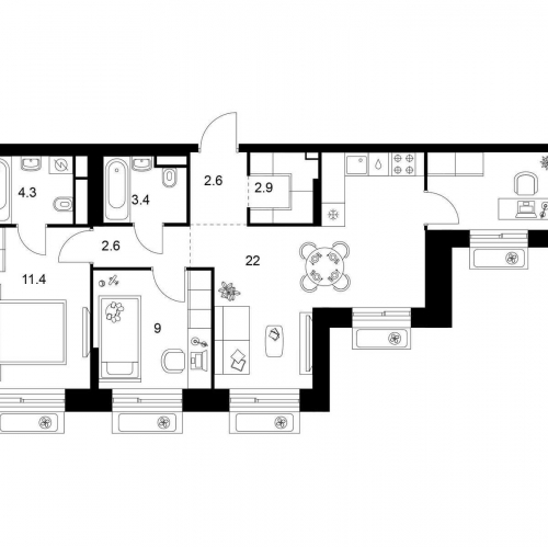2-комн квартира ш. Алтуфьевское, корп.1.1