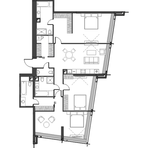 3-комн квартира Москва г., Краснопресненская наб.,  к. 1