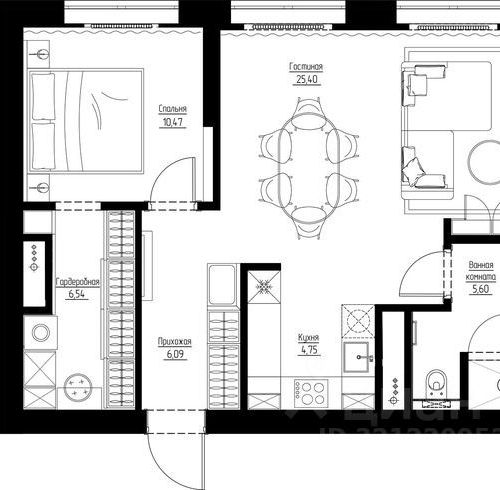 2-комн квартира Мичуринский проспект, 56