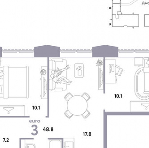 3-комн квартира ул Иловайская,  д. 3,  к. 7