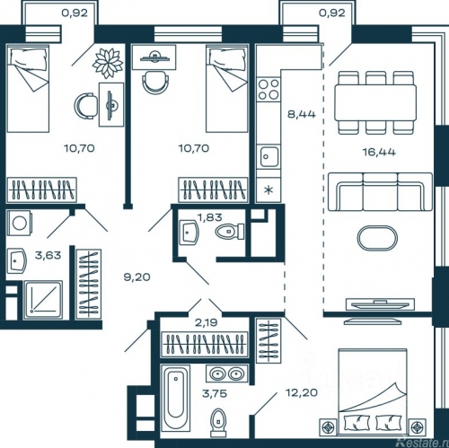 3-комн квартира Красногорск, ул Центральная,  д. 3