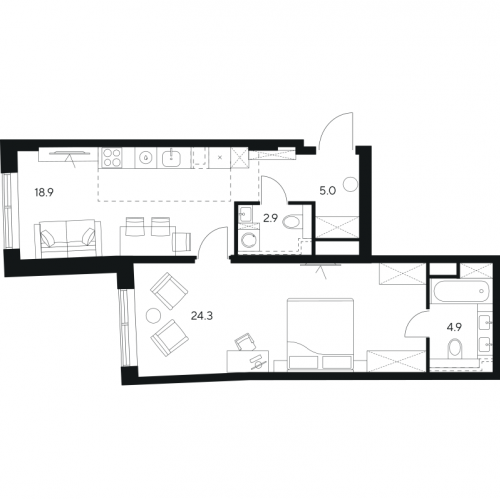 1-комн квартира Ярцевская ул,  к. 1