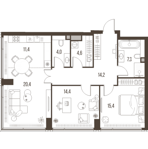 2-комн квартира Летниковская ул,  к. 4