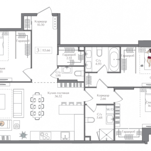 3-комн квартира Москва г., 1-я Бухвостова ул.,  к. 2.5