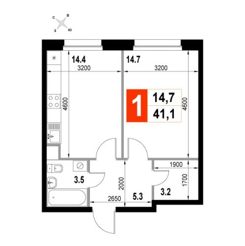 1-комн квартира Мытищи г., Пионерская ул.,  к. 2.5