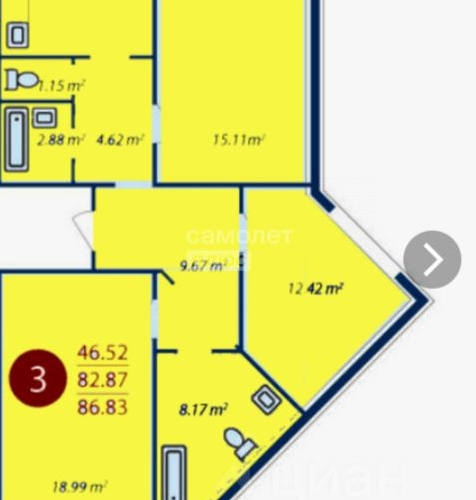 3-комн квартира Новые Островцы мкр, д. Островцы, улица Баулинская, 4