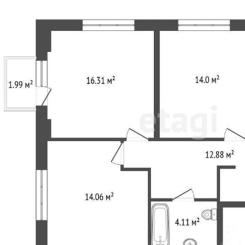 3-комн квартира улица Поляны, 5Ак1