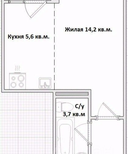 Студия Подмосковный кв-л, Малаховка пгт, 67к5