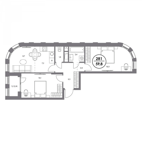 2-комн квартира Москва г., Шоссейная ул.,  к. 1.4