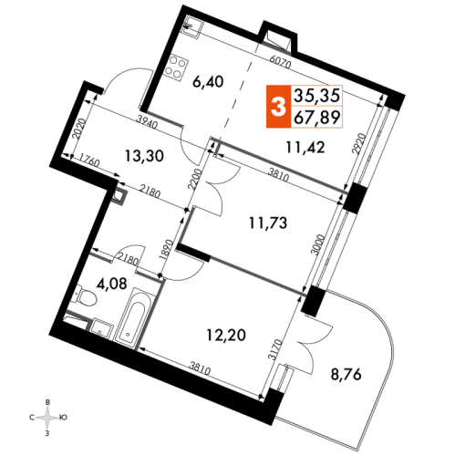 2-комн квартира Говорово д., 47-ой км МКАД,  к. 1
