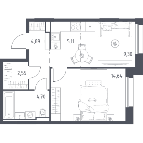 1-комн квартира Заречье п., Заречная ул.,  к. 4