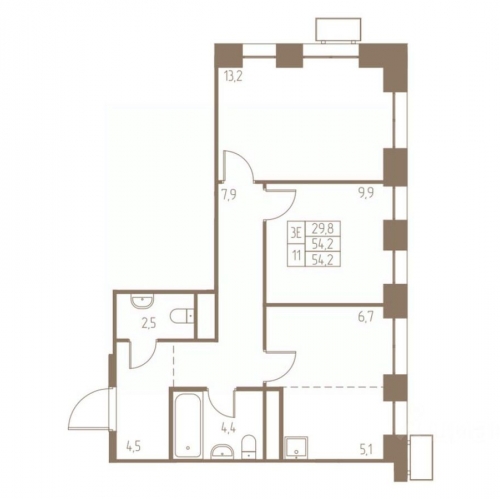 3-комн квартира Кудринка, Надсоновская улица,  д. 1
