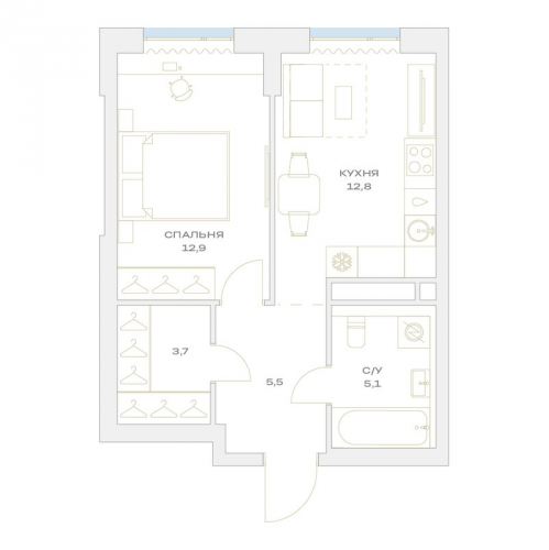 1-комн квартира Марьино п., Харлампиева ул.,  к. 22