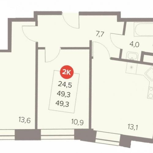 2-комн квартира Люберцы г., Октябрьский пр-кт,  к. 1