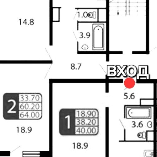 1-комн квартира Железнодорожный мкр, Балашиха, улица Андрея Белого,  д. 2