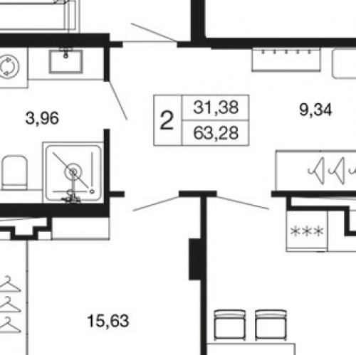 2-комн квартира Наро-Фоминский городской округ, улица Чкалова